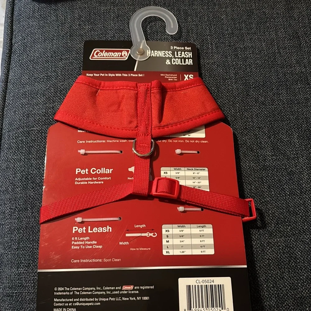 Coleman Red 3 Piece Dog Harness, Leash & Collar Set in Size XS BNWT - Picture 6 of 12